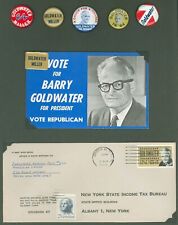 1964 BARRY GOLDWATER COLLECTION, ELECTION BUTTONS, MAILING & POSTER STAMP Cover picture