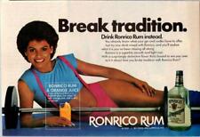 1984 VINTAGE 5.5X8 PRINT Ad FOR Ronrico Puerto Rico RUM SEXY WOMAN BODYBUILDER picture