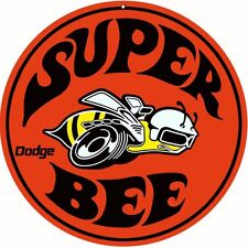Dodge Super Bee Embossed Metal Novelty Round Sign  picture