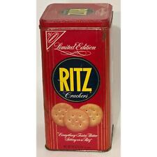 Vintage 1986 Nabisco Ritz Cracker Tin Can Farmhouse Rustic Shabby picture