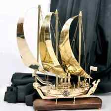 Brass Ship Boat Titanic with Wooden Base, Showpiece Item for Home Office Decor picture