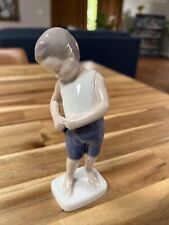 Vintage B & G Denmark Porcelain Figurine Of A Boy, 6”  Tall MINT picture