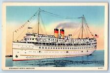c1940's Steamer Ship North American Mackinac Island Michigan MI Vintage Postcard picture