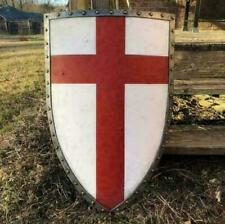Vintage Red Cross Shield Medieval Knight Battle Armor Replica Shield picture