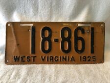 Vintage 1925 West Virginia License Plate picture