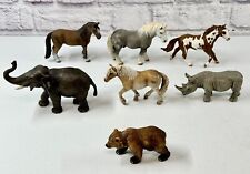 Lot of 7 Schleich Animals Horses Rhino Elephant Bear Figurines picture