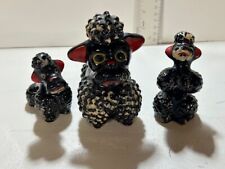 Vintage Redware Poodle Dog Family Set of 3 Made In Japan Ceramic good condition picture