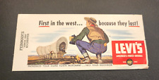 Vintage Advertising Ink Blotter Levis Jeans Feinmans Since 1854 Rochester B8 picture