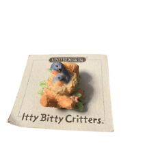 Vintage Itty Bitty Critters Blue Birds in Nest by United Design Carded Miniature picture
