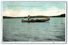 1903 Padding To His Tepee Lake of the Woods Ontario Canada Posted Postcard picture