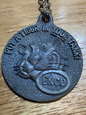 Vintage ENCO Happy Motoring Key Token on a chain picture
