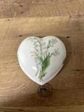 Vintage Limoges France Porcelain Trinket Box Heart Shaped  Flowers picture