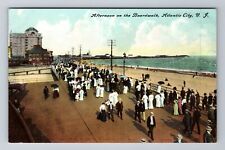 Atlantic City NJ-New Jersey, Afternoon On The Boardwalk, Vintage Postcard picture