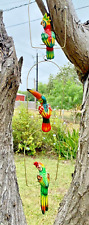 3 Talavera Bird Handmade Painted Ceramic Parrot Mexican Pottery Hanging Patio #3 picture