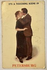 “It’s a touching scene in Petersburg” Virginia. Vintage romance postcard 1912 picture