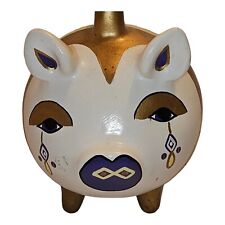 MAYABELLA Vintage Yucatan Mexico Folk Art Ceramic Piggy Bank Tears 8