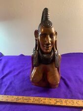 Hand Carved African tribal woman with rare type of wood antique 1902 picture