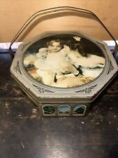 VINTAGE octagonal Sunshine Biscuit tin with handle Winslow Homer, George Inness picture