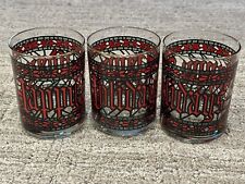 Houze Happy Holidays XMAS  14 OZ Double Old Fashioned COCKTAIL Glasses LOT 3 EUC picture