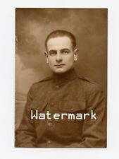 Antique Original WWI US Soldier Portrait Sepia Photograph American Military 4x6 picture