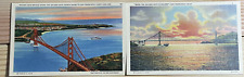San Francisco CA-California, Golden Gate Bridge, Vintage Postcards (Lot of 2) picture