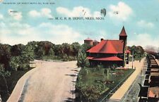Michigan Central Railroad Depot Niles Michigan MI 1908 Postcard picture