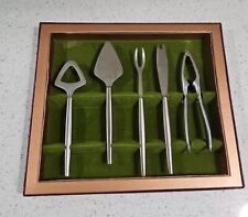 Vintage 60s Kolmar Designs 5 Piece Bar Set Mid Century Italy Stainless SS in Box picture