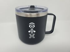 12 oz. Black IBM Eye Bee M Metal Coffee Mug/Cup with Plastic Lid --New picture
