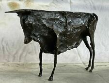BRONZE SCULPTURE - CLASSIC BIG BULL - AFTER PICASSO, DALÍ - MACHO SIGNED picture