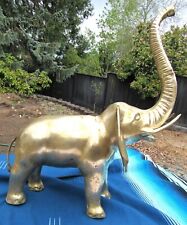 Massive Statement Mid Century Modern Brass Elephant Sculpture 25