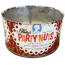 Vintage Kathy's Party Nuts Select Peanuts Tin Rusted Mid Century Family Style picture