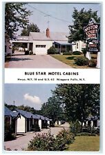 c1950's Blue Star Motel Cabins Niagara Falls New York NY Dual View Postcard picture