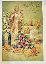 VTG 1970's St. Joseph's Day St. Joseph Religious Prayer Scrapbook Greeting Card picture