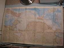 VINTAGE CHINA COAST AND KOREA LARGE WALL MAP National Geographic October 1953 picture