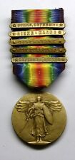VINTAGE WW I U.S. Victory Medal with 5 Battle Bars SOMME DEFENSIVE picture
