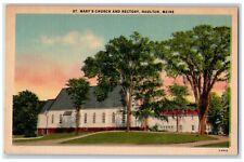 c1930's St. Mary's Church And Recovery Houlton Maine ME Vintage Postcard picture