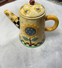 Vintage Sakura Debbie Mumm Sunflower Cookie Jar Hand Painted 12