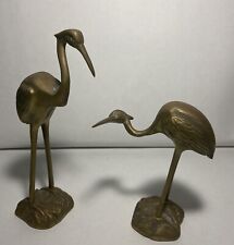 Vintage Brass Cranes Set Of 2  picture
