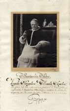 Pope Pius XI. AUTHENTIC autograph, Apostolic blessing with an oversized photo si picture