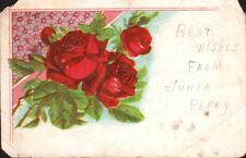 Postcard, Antique Card, Red Roses, Posted 1910 picture