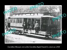 OLD 8x6 HISTORIC PHOTO OF CARROLLTON MISSOURI RAPID TANSIT STREET CAR c1930 picture