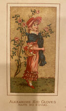  Paris Expo Kate Greenaway Alexandre Kid Gloves Antique 1880's Trade Card picture