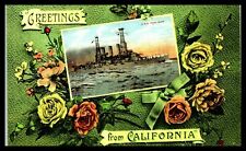 Postcard Greetings from California USS Rhode Island BB-17 picture
