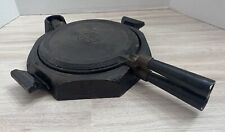 Griswold No. 8 Hammered Cast Iron Waffle Iron w/ Base RARE picture
