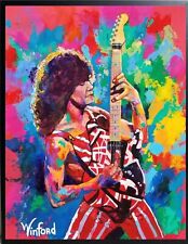Sale Eddie Van Halen Hand-Textured 36H X 24W Premium Canvas Giclee $795 Now $275 picture