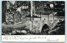 POSTCARD Grotto Spring Winona Lake Indiana 1906 Bridge Black & White picture