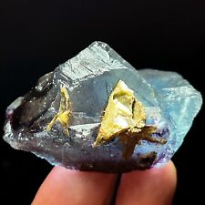 93g 1pc Natural Blue fluorite cube fluorite calcite quartz sample A663 picture