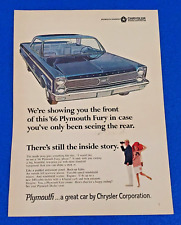 1966 PLYMOUTH FURY 440 V-8 ORIGINAL PRINT AD EARLY CHRYSLER MUSCLE CAR  picture
