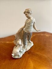 Nao Lladro Figurine BULLFIGHTER FIGHTING THE DOG BOY WITH PUPPY Mint picture