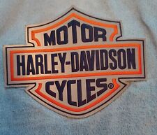 Mens Large Vintage Faded Denim Jacket W/ Harley Davidson Patches & Corduroy Trim picture